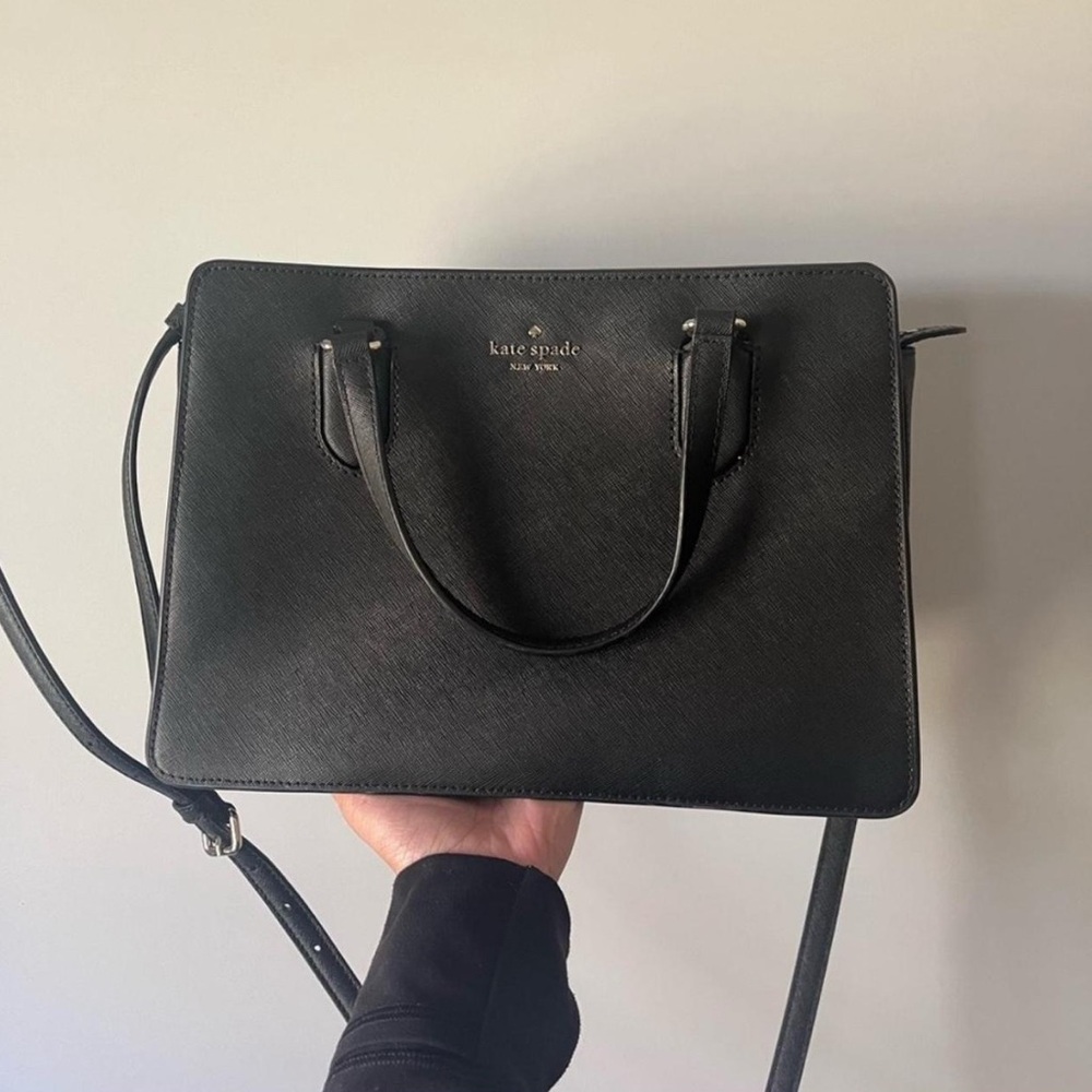Kate Spade Black Saffiano Leather Satchel | Crossbody + Handbag